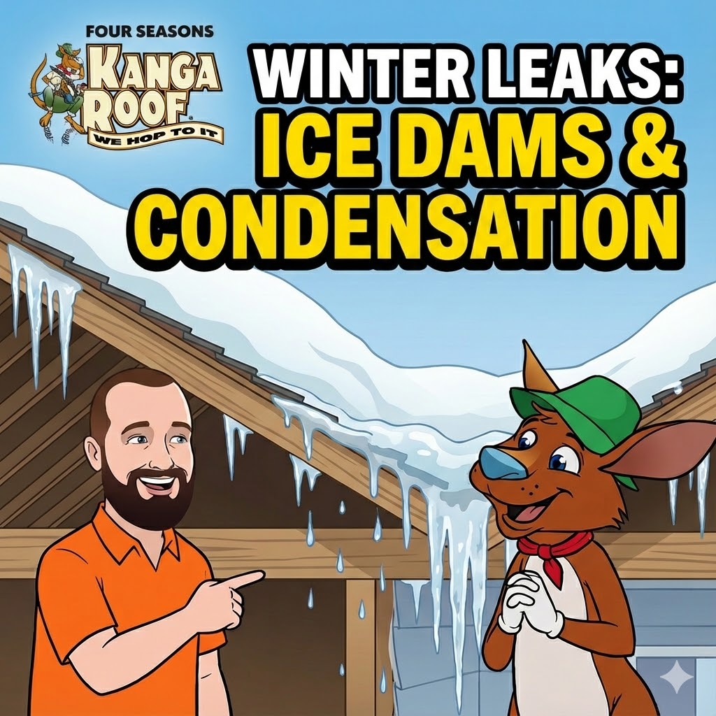 Featured image for “Why is My Roof Leaking in the Winter? Understanding Ice Dams and Condensation”