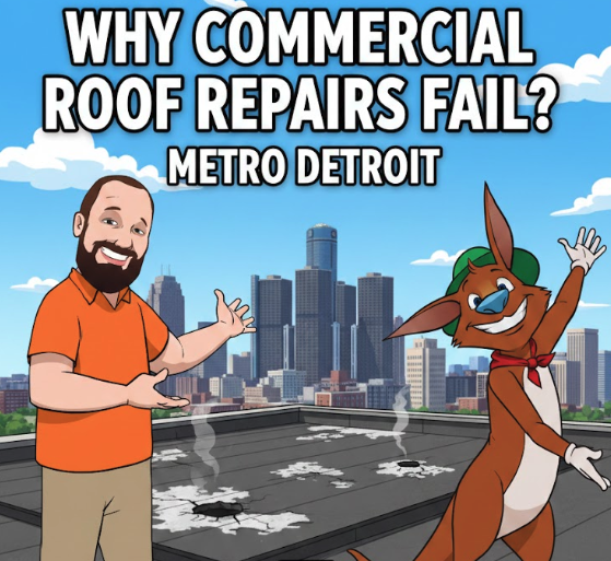 Featured image for “Why Commercial Roof Repairs Fail in Metro Detroit: Mistakes Contractors Make”