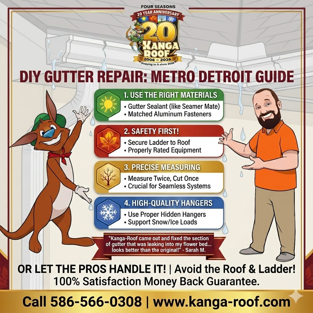 Featured image for “How to Repair Your Own Gutter in Metro Detroit: A Kanga-Roof Guide”