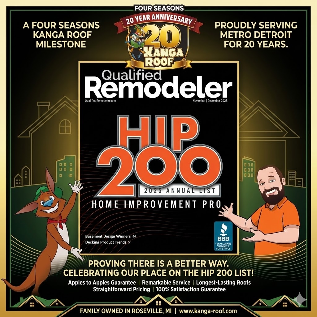 Featured image for “Kanga Roof Named Top Home Improvement Contractor in Metro Detroit: HIP 200 Winner!”