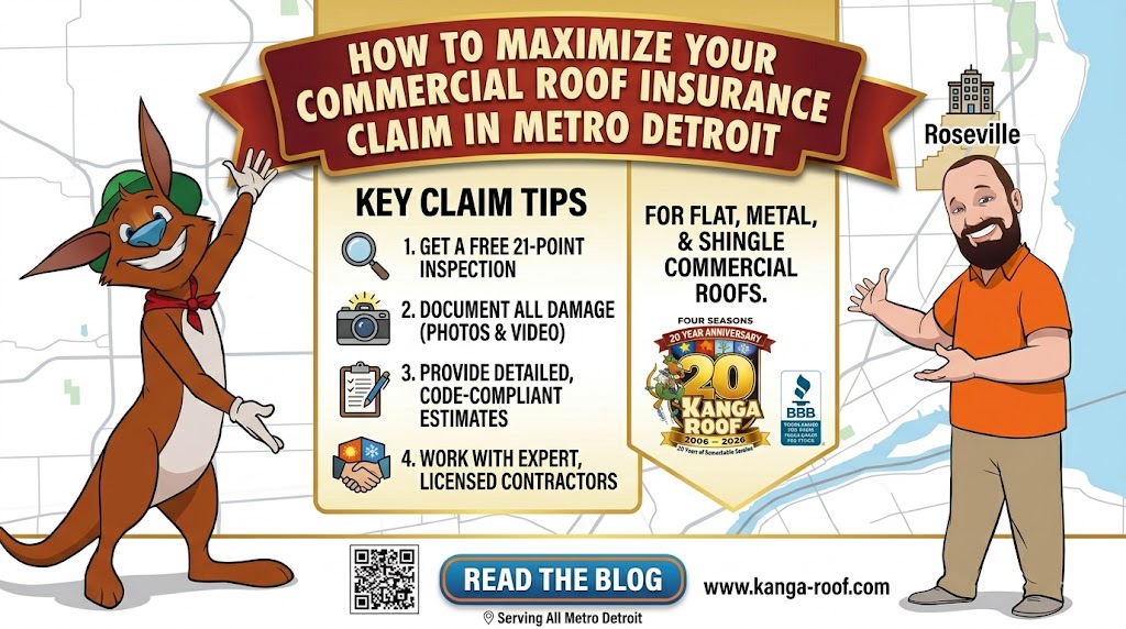 Featured image for “How to Maximize Your Commercial Roof Insurance Claim in Metro Detroit”