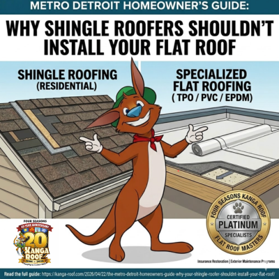 Featured image for “The Metro Detroit Homeowner’s Guide: Why Your Shingle Roofer Shouldn’t Install Your Flat Roof”