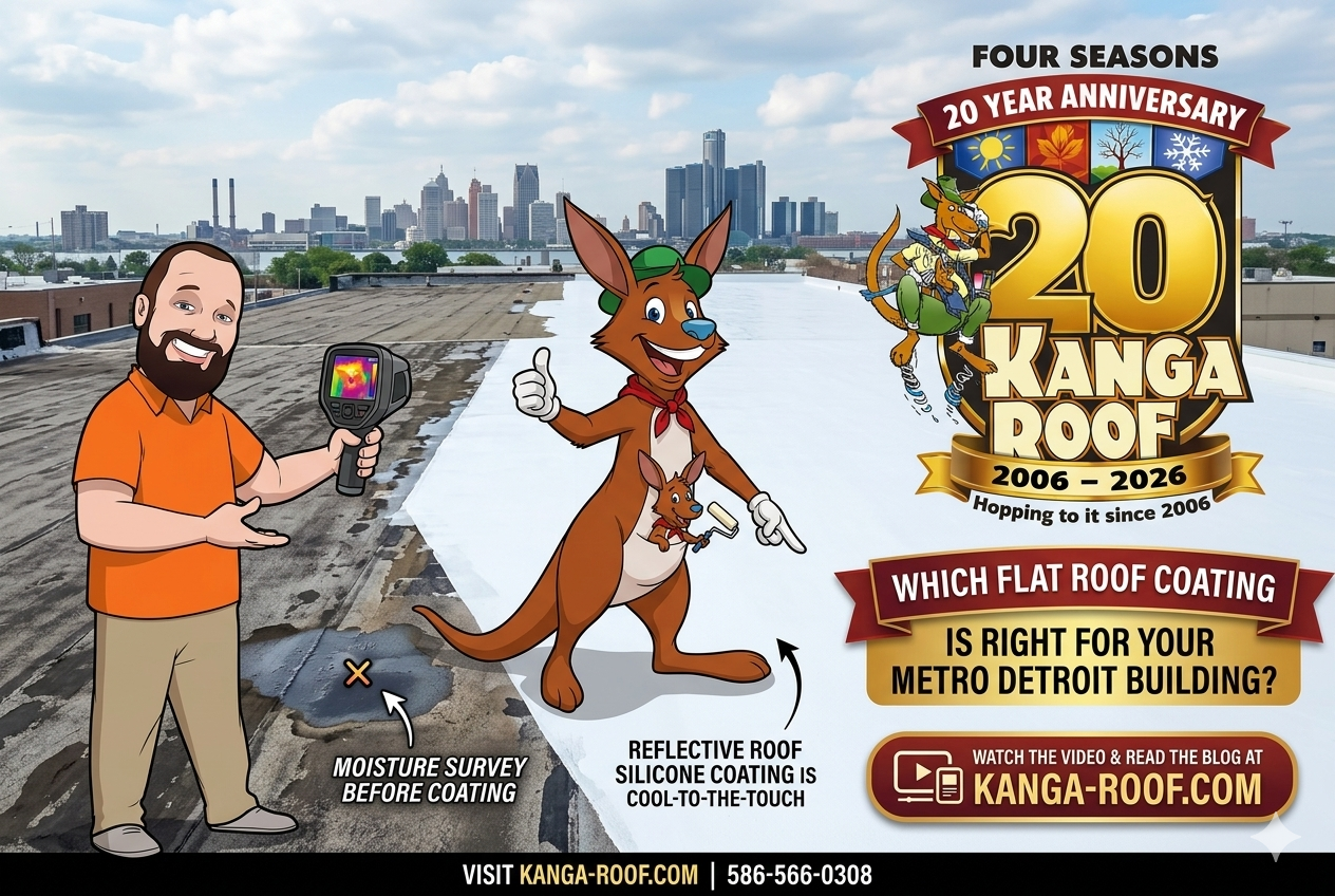 Featured image for “Commercial Flat Roof Coatings in Metro Detroit: Which Is Right For Your Commercial Building?”
