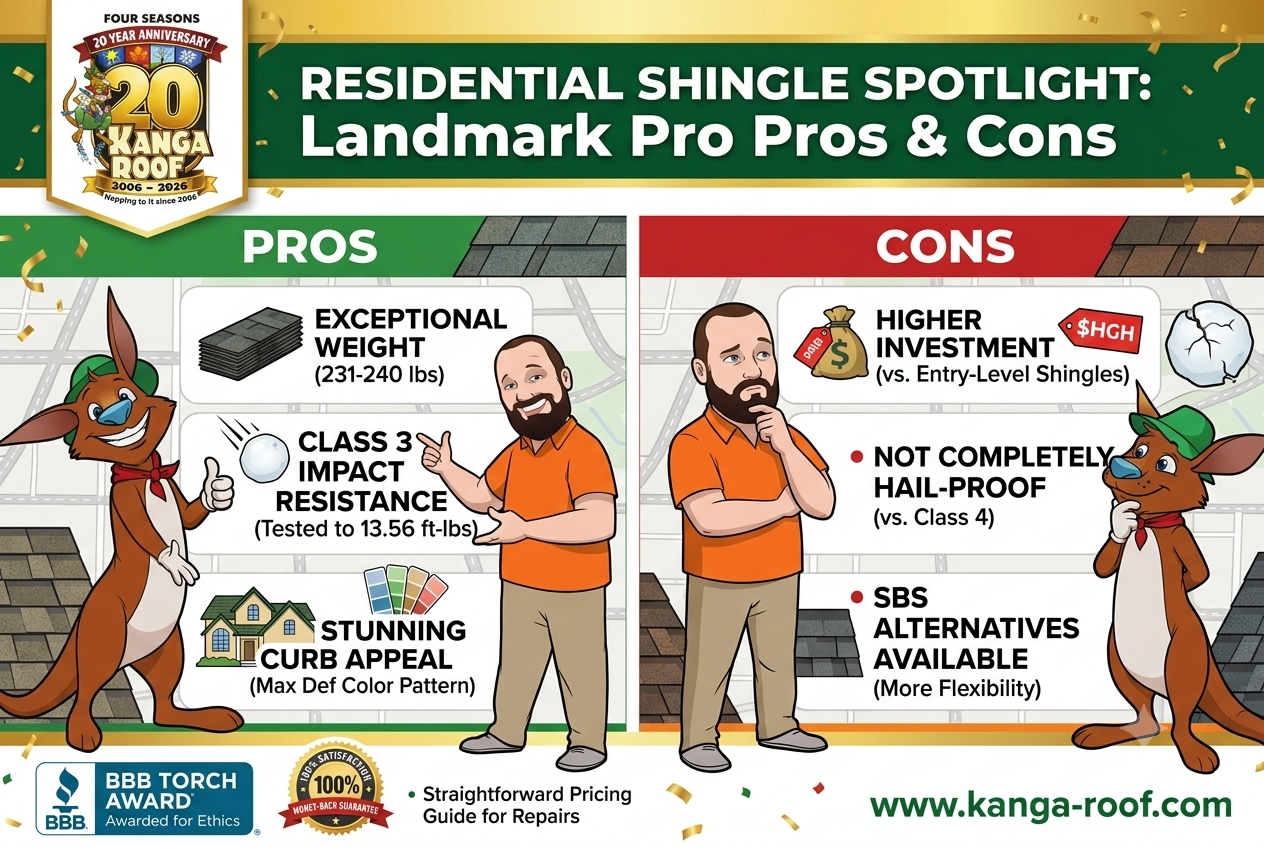 Featured image for “Pros and Cons of Landmark Pro Shingles for Metro Detroit Homeowners”