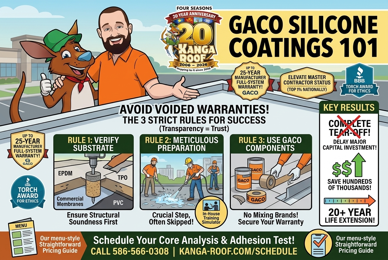Featured image for “GACO Silicone Coatings 101: What is a Silicone Coating for a Roof?”